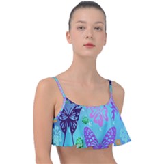 Butterfly Vector Background Frill Bikini Top by Amaryn4rt