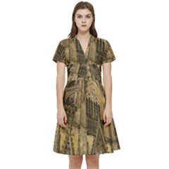 Cologne-church-evening-showplace Short Sleeve Waist Detail Dress by Amaryn4rt