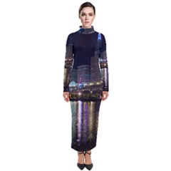 Cleveland Building City By Night Turtleneck Maxi Dress by Amaryn4rt