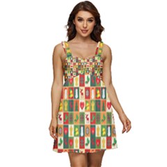 Pattern-christmas-patterns Ruffle Strap Babydoll Chiffon Dress by Amaryn4rt