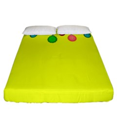 Christmas-bowls-garland-decoration Fitted Sheet (california King Size) by Amaryn4rt