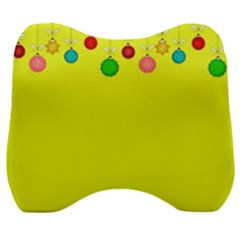 Christmas-bowls-garland-decoration Velour Head Support Cushion by Amaryn4rt
