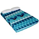 Blue Christmas Vintage Ethnic Seamless Pattern Fitted Sheet (Queen Size) View2