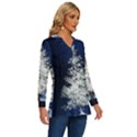 Tree Pine White Starlight Night Winter Christmas Long Sleeve Drawstring Hooded Top View3