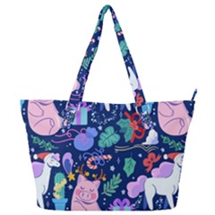 Colorful-funny-christmas-pattern Pig Animal Full Print Shoulder Bag by Amaryn4rt