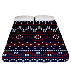 Christmas-concept-with-knitted-pattern Fitted Sheet (queen Size) by Amaryn4rt