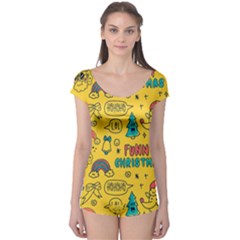 Colorful-funny-christmas-pattern Cool Ho Ho Ho Lol Boyleg Leotard  by Amaryn4rt