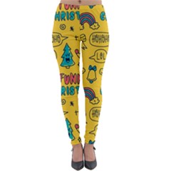 Colorful-funny-christmas-pattern Cool Ho Ho Ho Lol Lightweight Velour Leggings by Amaryn4rt