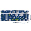 Isometric-seamless-pattern-megapolis Roll Up Canvas Pencil Holder (M) View2