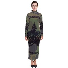 Military-camouflage-design Turtleneck Maxi Dress by Amaryn4rt