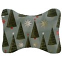 Christmas Trees Pattern Wallpaper Velour Seat Head Rest Cushion View1