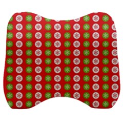 Festive Pattern Christmas Holiday Velour Head Support Cushion by Pakjumat