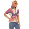 Circles Pattern Bullseye Cream Lightweight Drawstring Hooded Top View3