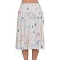 Spaceship Pattern Star Velvet Flared Midi Skirt View2