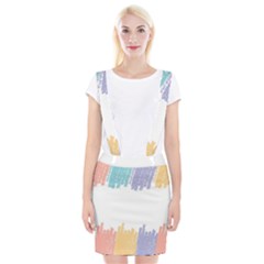 Border Frame Colorful Brush Strokes Braces Suspender Skirt by Pakjumat