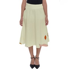 Autumn Border Frame Background Perfect Length Midi Skirt by Pakjumat