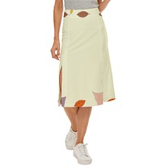 Autumn Border Frame Background Midi Panel Skirt by Pakjumat