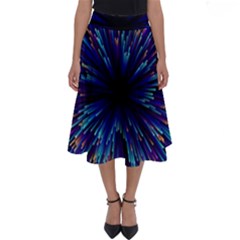 Abstract Beam Blast Perfect Length Midi Skirt by Pakjumat