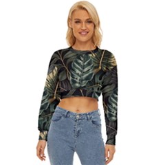 Tropical Leaves Foliage Monstera Nature Home Lightweight Long Sleeve Sweatshirt by Pakjumat