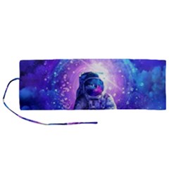 The Cosmonaut Galaxy Art Space Astronaut Roll Up Canvas Pencil Holder (m) by Pakjumat