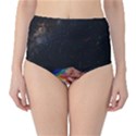 Retro Vintage Space Galaxy Classic High-Waist Bikini Bottoms View1