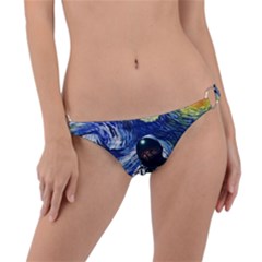Starry Surreal Psychedelic Astronaut Space Ring Detail Bikini Bottoms by Pakjumat