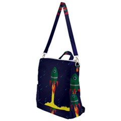 Rocket Halftone Astrology Astronaut Crossbody Backpack by Pakjumat