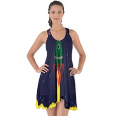 Rocket Halftone Astrology Astronaut Show Some Back Chiffon Dress by Pakjumat