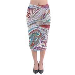 Abstract Background Ornamental Midi Pencil Skirt by Pakjumat