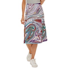 Abstract Background Ornamental Midi Panel Skirt by Pakjumat