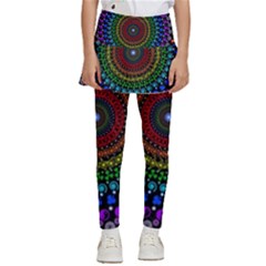 3d Psychedelic Shape Circle Dots Color Kids  Skirted Pants by Modalart
