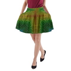 Psychedelic Screen Trippy A-line Pocket Skirt by Modalart