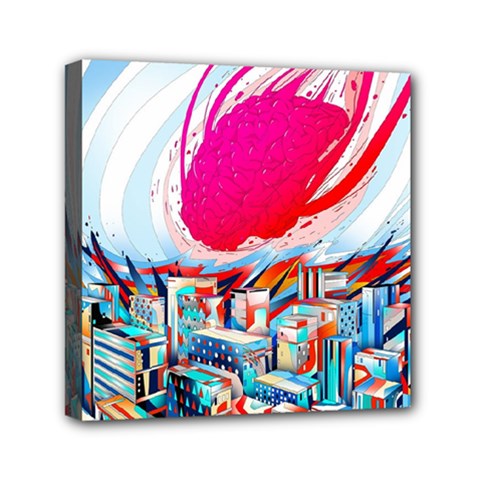 Artistic Psychedelic Art Mini Canvas 6  X 6  (stretched) by Modalart