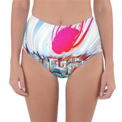 Artistic Psychedelic Art Reversible High-waist Bikini Bottoms by Modalart