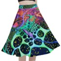 Psychedelic Blacklight Drawing Shapes Art A-Line Full Circle Midi Skirt With Pocket View1