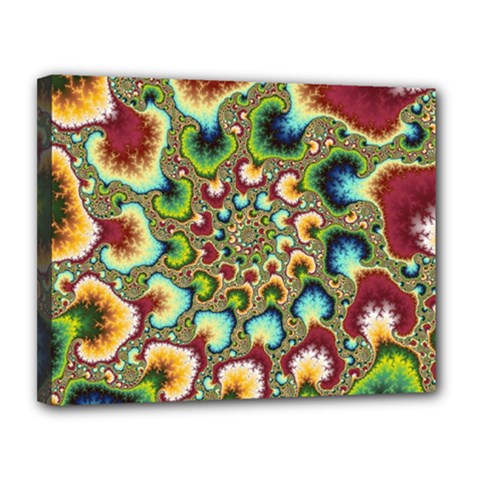 Colorful Psychedelic Fractal Trippy Canvas 14  X 11  (stretched) by Modalart
