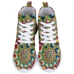 Colorful Psychedelic Fractal Trippy Women s Lightweight High Top Sneakers by Modalart