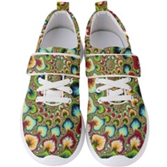 Colorful Psychedelic Fractal Trippy Men s Velcro Strap Shoes by Modalart