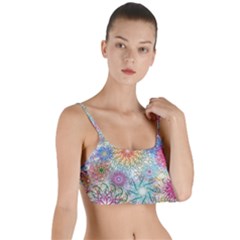 Psychedelic Flowers Yellow Abstract Psicodelia Layered Top Bikini Top  by Modalart