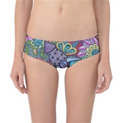 Psychedelic Flower Red Colors Yellow Abstract Psicodelia Classic Bikini Bottoms by Modalart