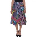 Psychedelic Flower Red Colors Yellow Abstract Psicodelia Perfect Length Midi Skirt View1