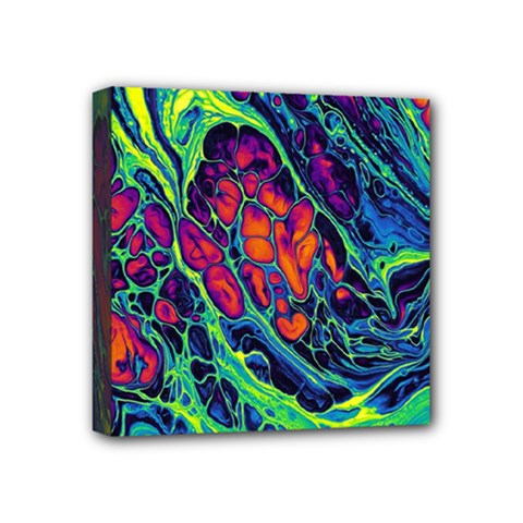Color Colorful Geoglyser Abstract Holographic Mini Canvas 4  X 4  (stretched) by Modalart