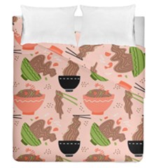 Doodle Yakisoba Seamless Pattern Duvet Cover Double Side (queen Size) by Sarkoni