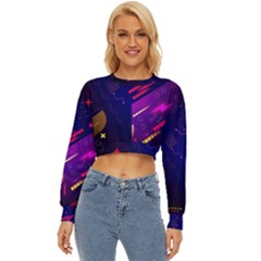 Vector Design Gamming Sytle Retro Art Pattern Lightweight Long Sleeve Sweatshirt by Sarkoni
