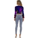 Vector Design Gamming Sytle Retro Art Pattern Long Sleeve V-Neck Top View4