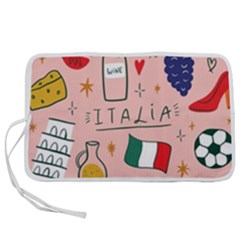 Food Pattern Italia Pen Storage Case (l) by Sarkoni