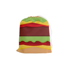 Cake Cute Burger Drawstring Pouch (medium) by Dutashop