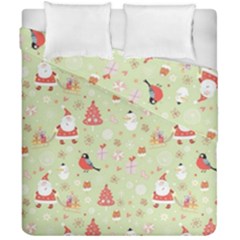 Christmas Pattern Christmas Tree Santa Duvet Cover Double Side (california King Size) by Sarkoni