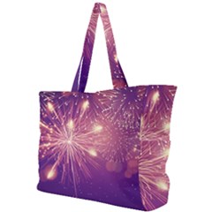 Fireworks On A Purple With Fireworks New Year Christmas Pattern Simple Shoulder Bag by Sarkoni