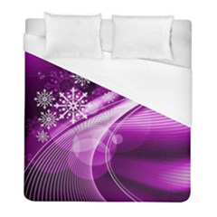Purple Abstract Merry Christmas Xmas Pattern Duvet Cover (full/ Double Size) by Sarkoni